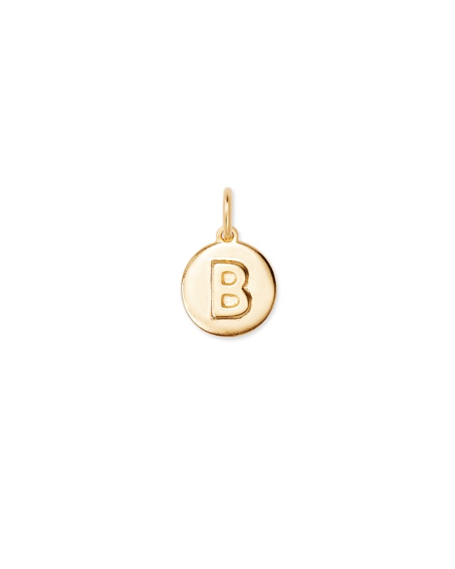 Letter B Coin Charm in 18k Gold Vermeil image number 0